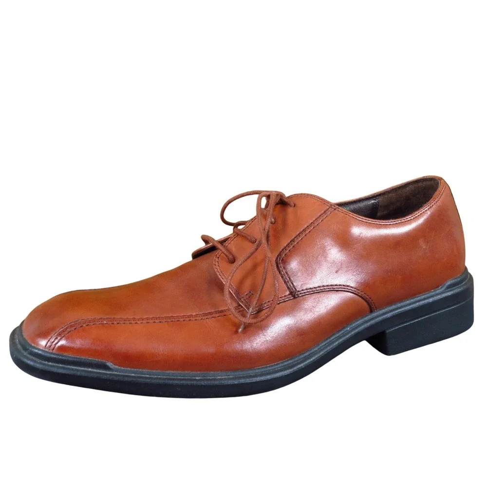 Rockport Essential Details Men Apron Toe Casual Shoe‎ 11.5 Office Tan Leather